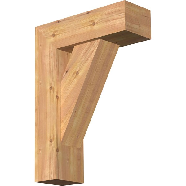 Ekena Millwork Traditional Block Smooth Bracket w/ Offset Brace, Western Red Cedar, 7 1/2"W x 22"D x 30"H BKT0806X22X30TRA05SWR - main
